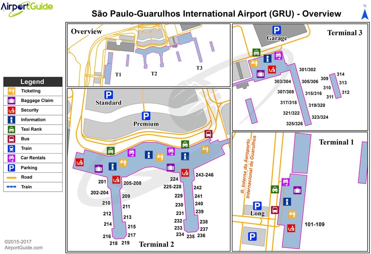 Sao Paulo gru lidostas termināla kartē