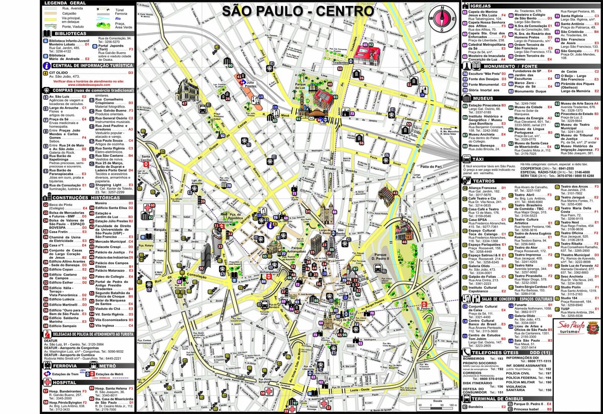 karte Sao Paulo centrā