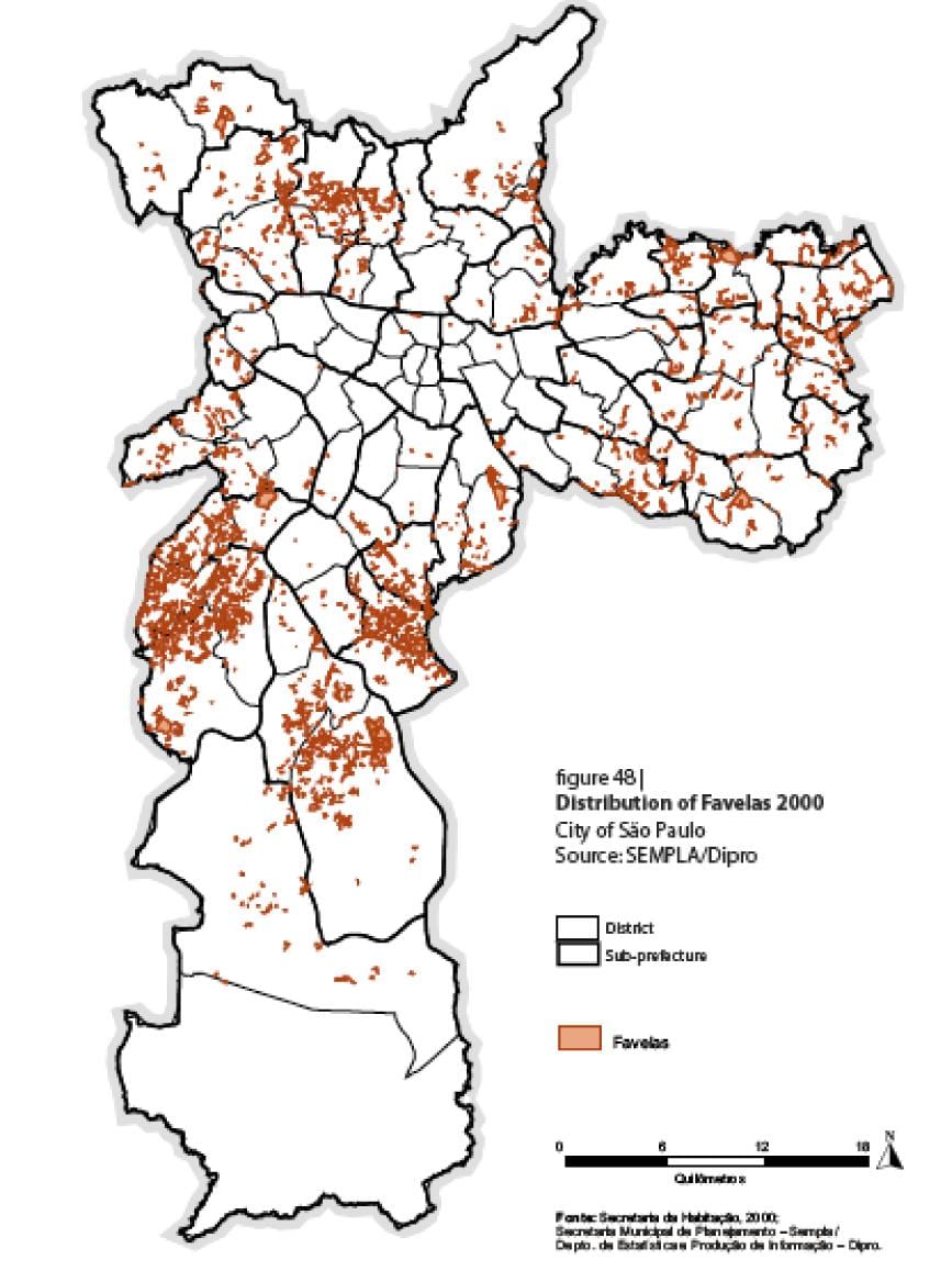 karte Sao Paulo favelas