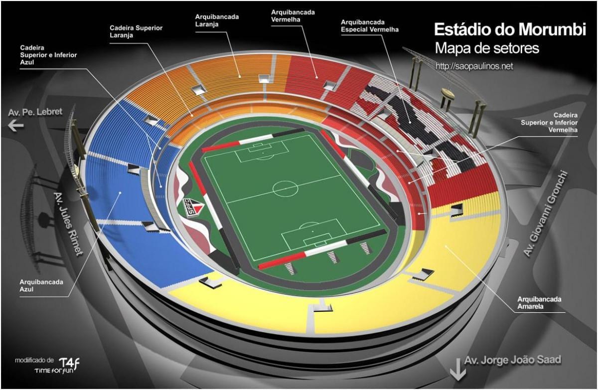 São Paulo stadionā karte