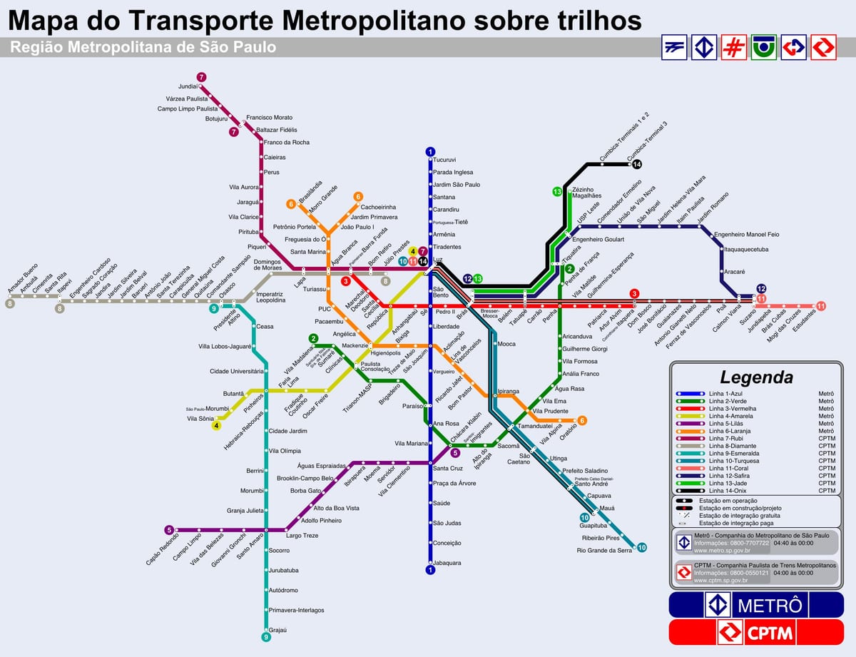 Sanpaulu tramvaja karte
