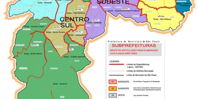 Sao Paulo, brazīlija apkaimju kartē